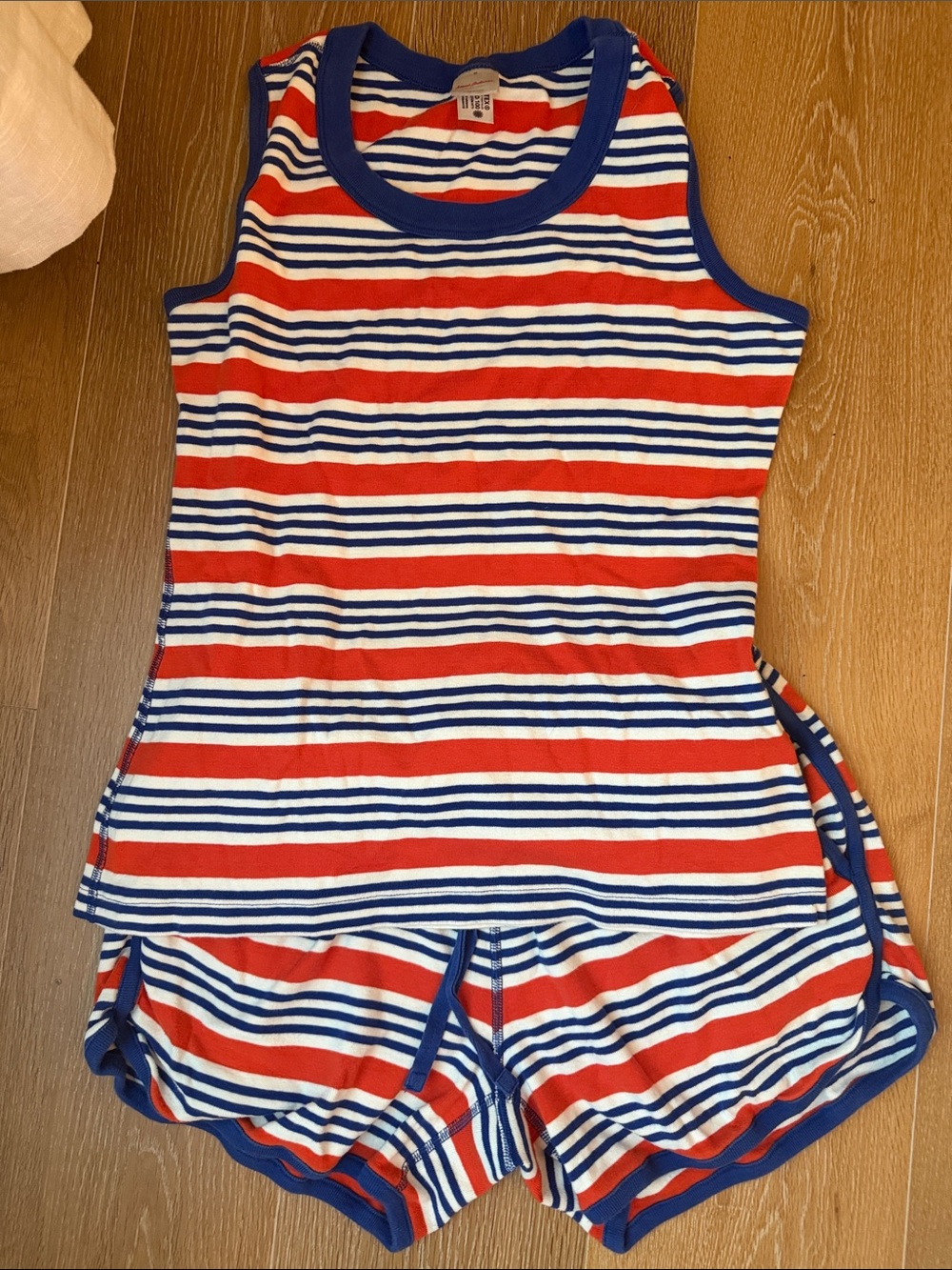 Hanna Andersson Red white and blue Striped Tank & Shorts Sleep Set